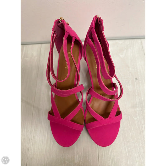 Sandals Heels Block By Clothes Mentor In Pink, Size: 10