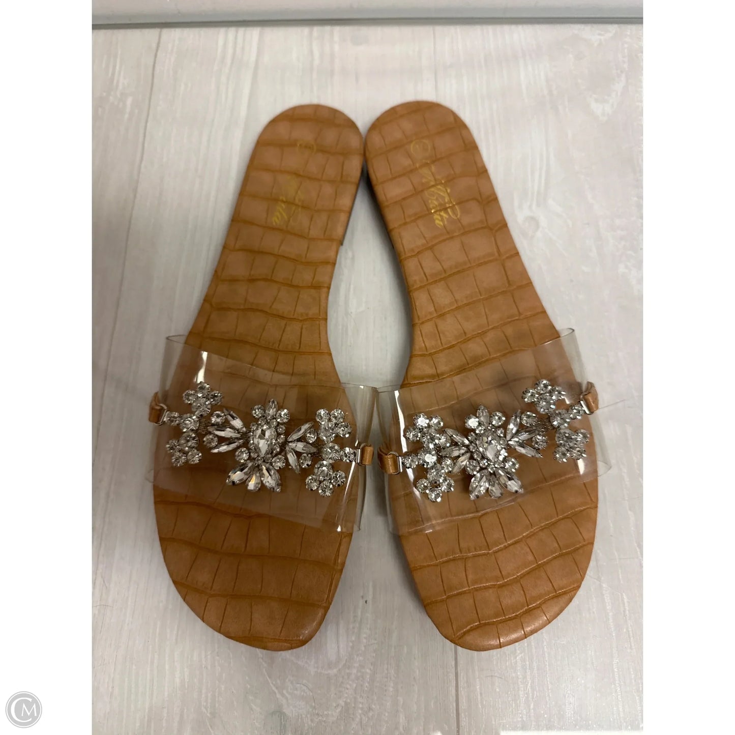 Sandals Flats By Clothes Mentor In Clear, Size: 10