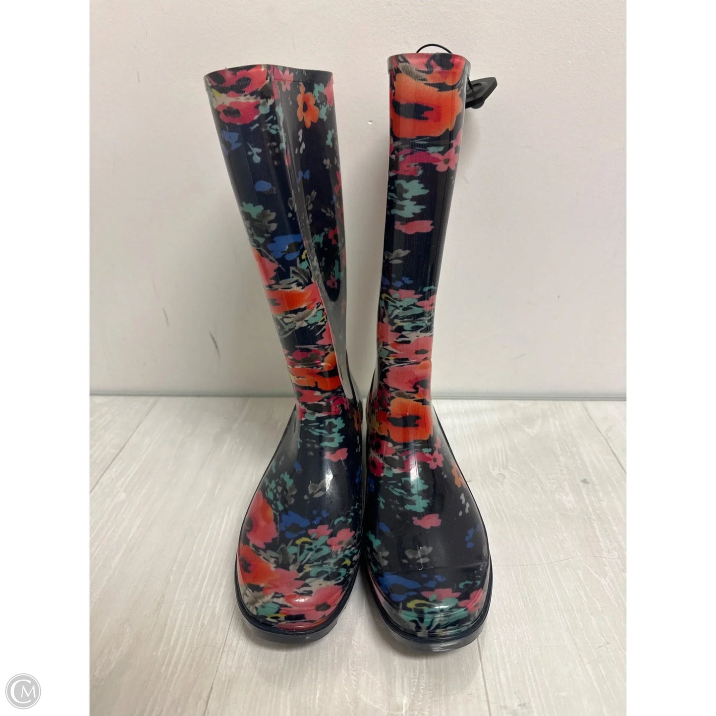 Boots Rain By Justin In Floral Print, Size: 10