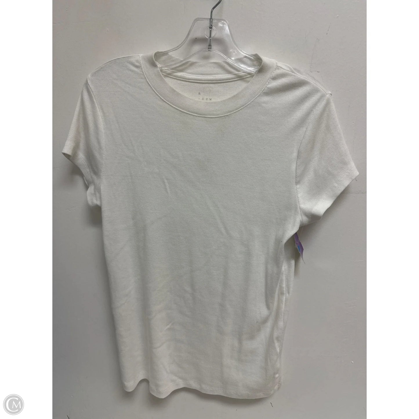 Top Short Sleeve Basic By A New Day In White, Size: L