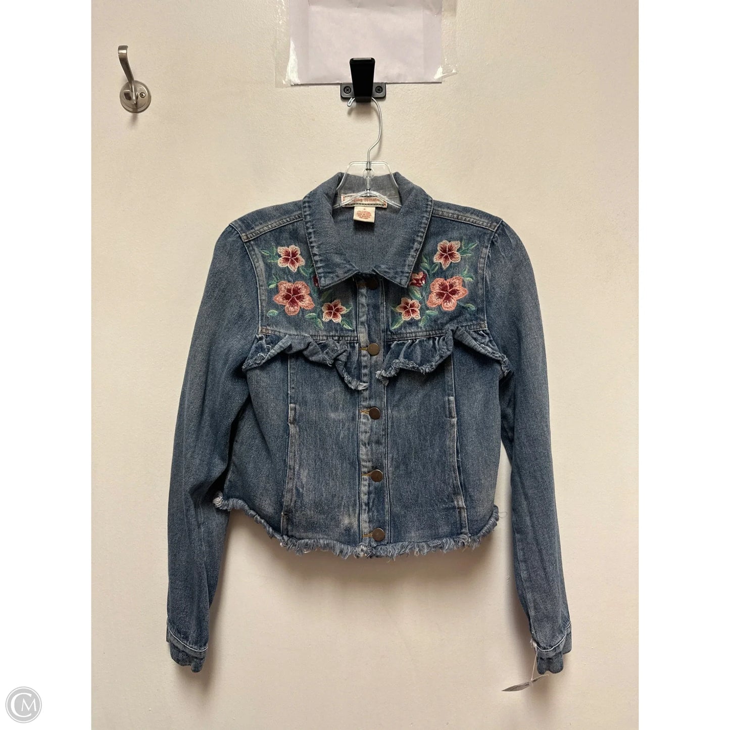 Jacket Denim By Flying Tomato In Blue Denim, Size: S