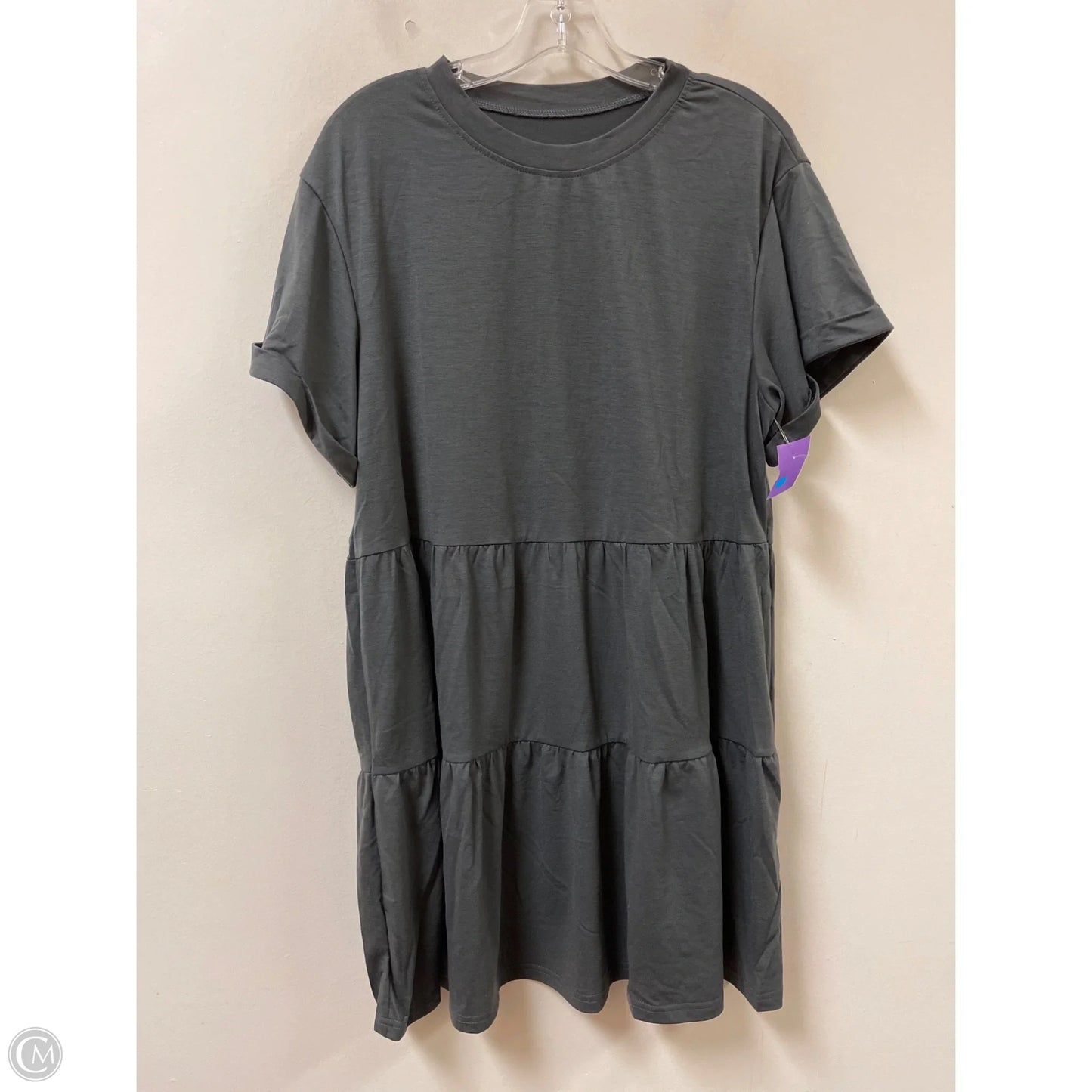 Dress Casual Midi By Shein In Grey, Size: M