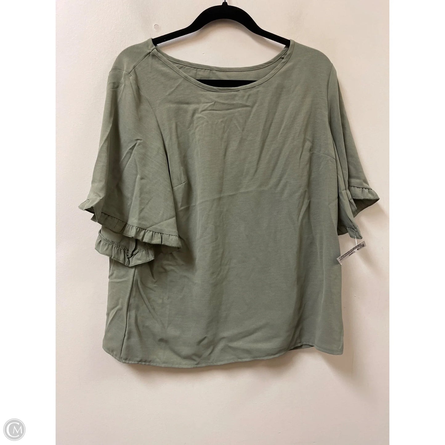 Top Short Sleeve By Shein In Green, Size: L