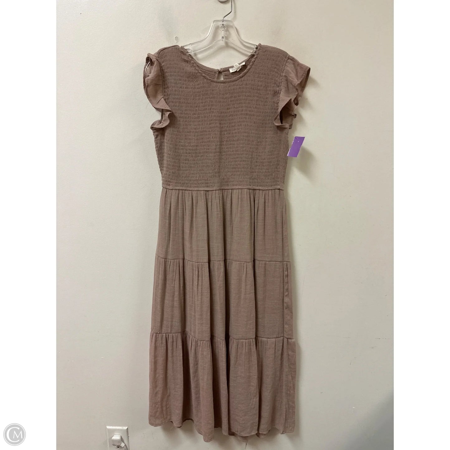 Dress Casual Maxi By Blu Pepper In Tan, Size: L