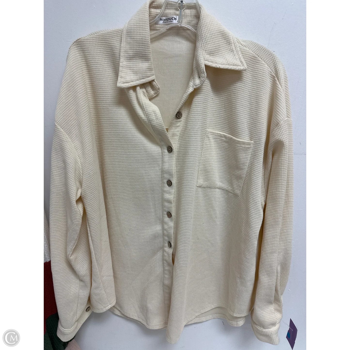 Blouse Long Sleeve By Clothes Mentor In Cream, Size: Xl