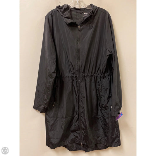 Jacket Windbreaker By Fila In Black, Size: 1x