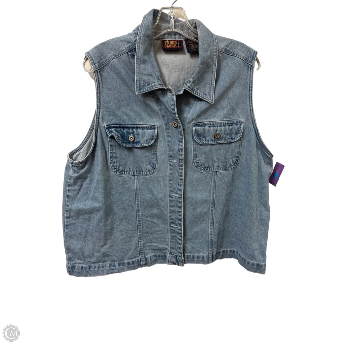 Vest Other By Faded Glory In Blue Denim, Size: 1x