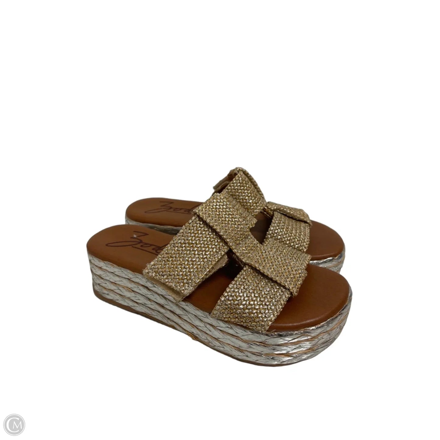 Sandals Heels Wedge By Zodiac In Gold, Size: 8.5