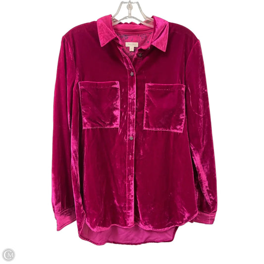 Blouse Long Sleeve By Pilcro In Purple, Size: S