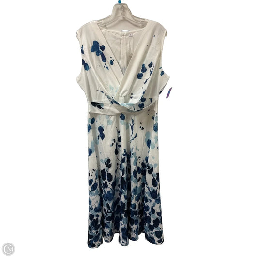 Dress Casual Maxi By Clothes Mentor In Blue & White, Size: Xl