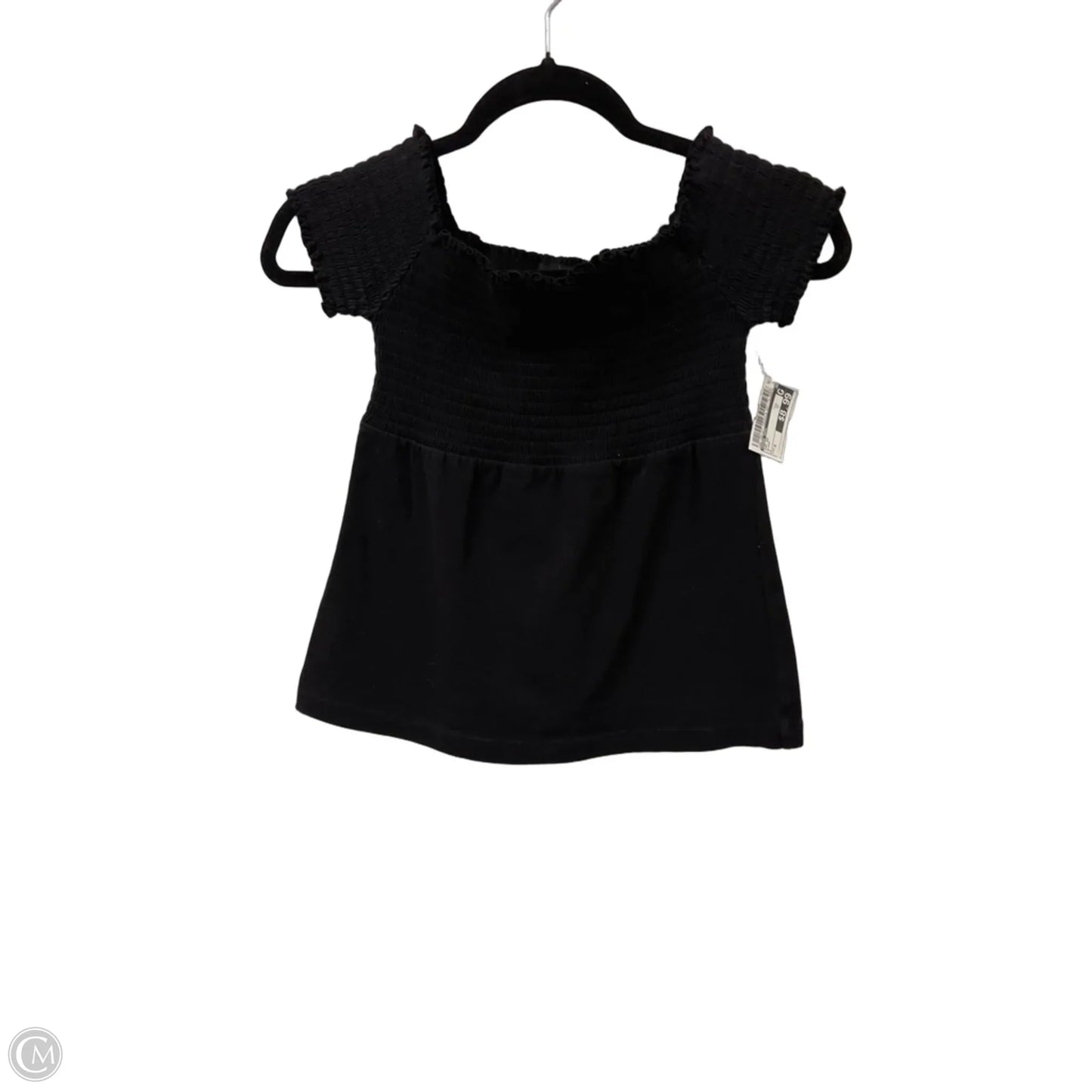 Top Short Sleeve By Moda Intl In Black, Size: S