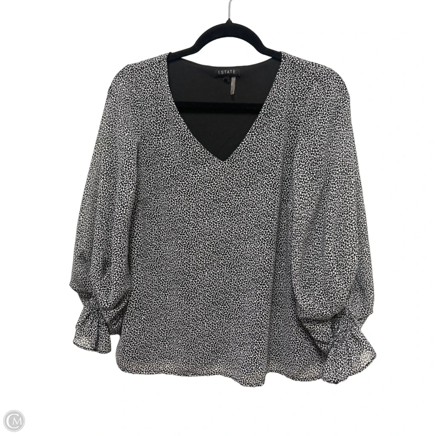 Top Long Sleeve By 1.state In Black & White, Size: Xs