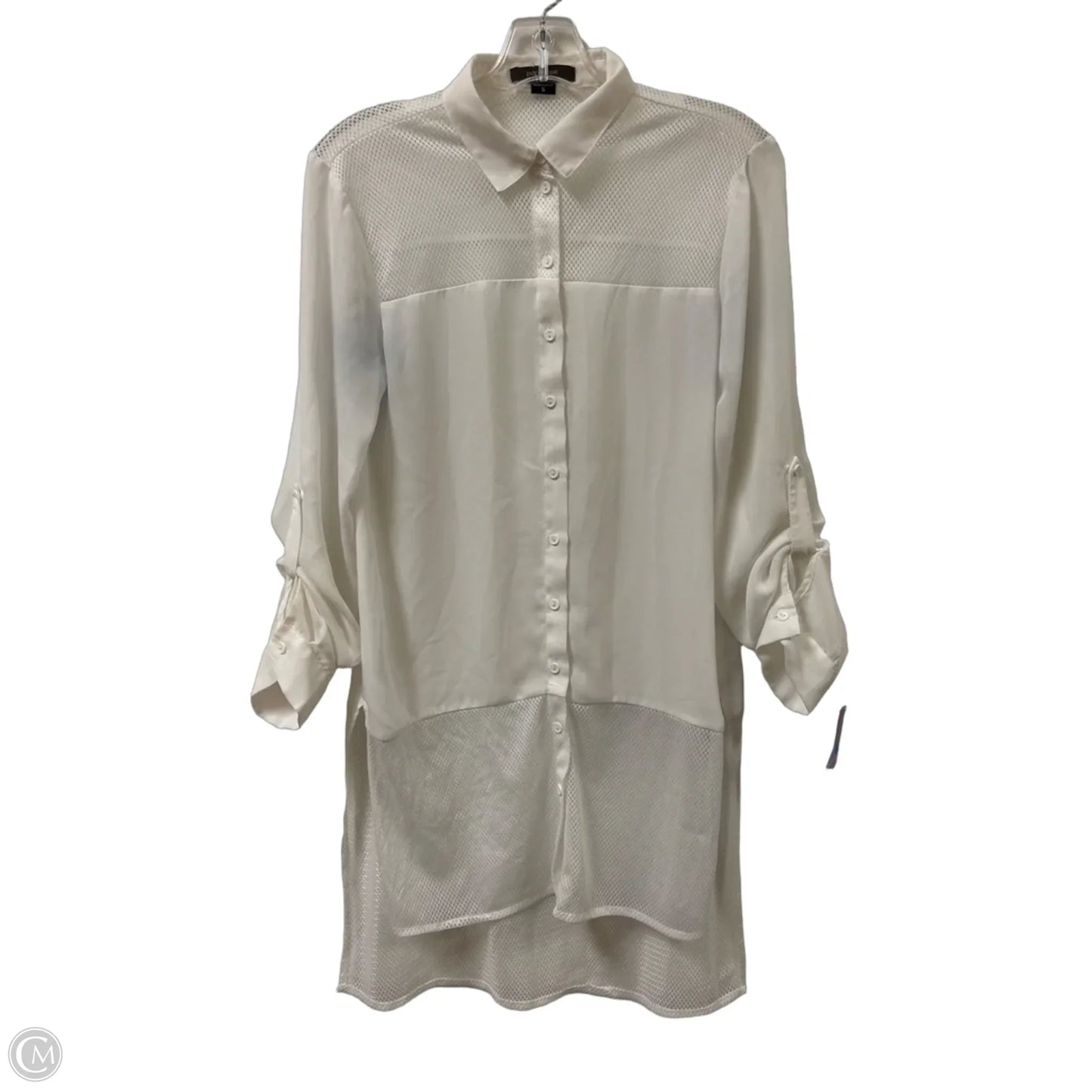 Tunic Long Sleeve By Clothes Mentor In White, Size: S