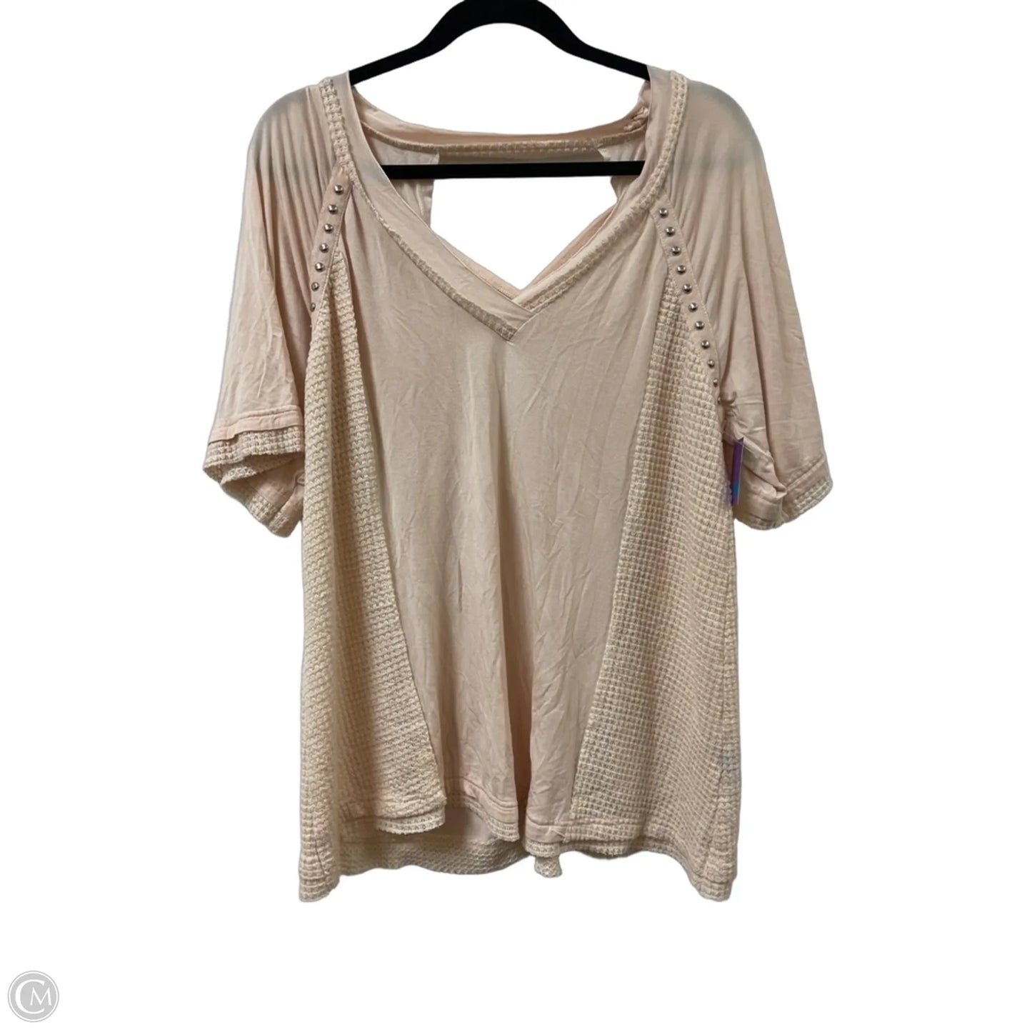 Top Short Sleeve By Pol In Cream, Size: M