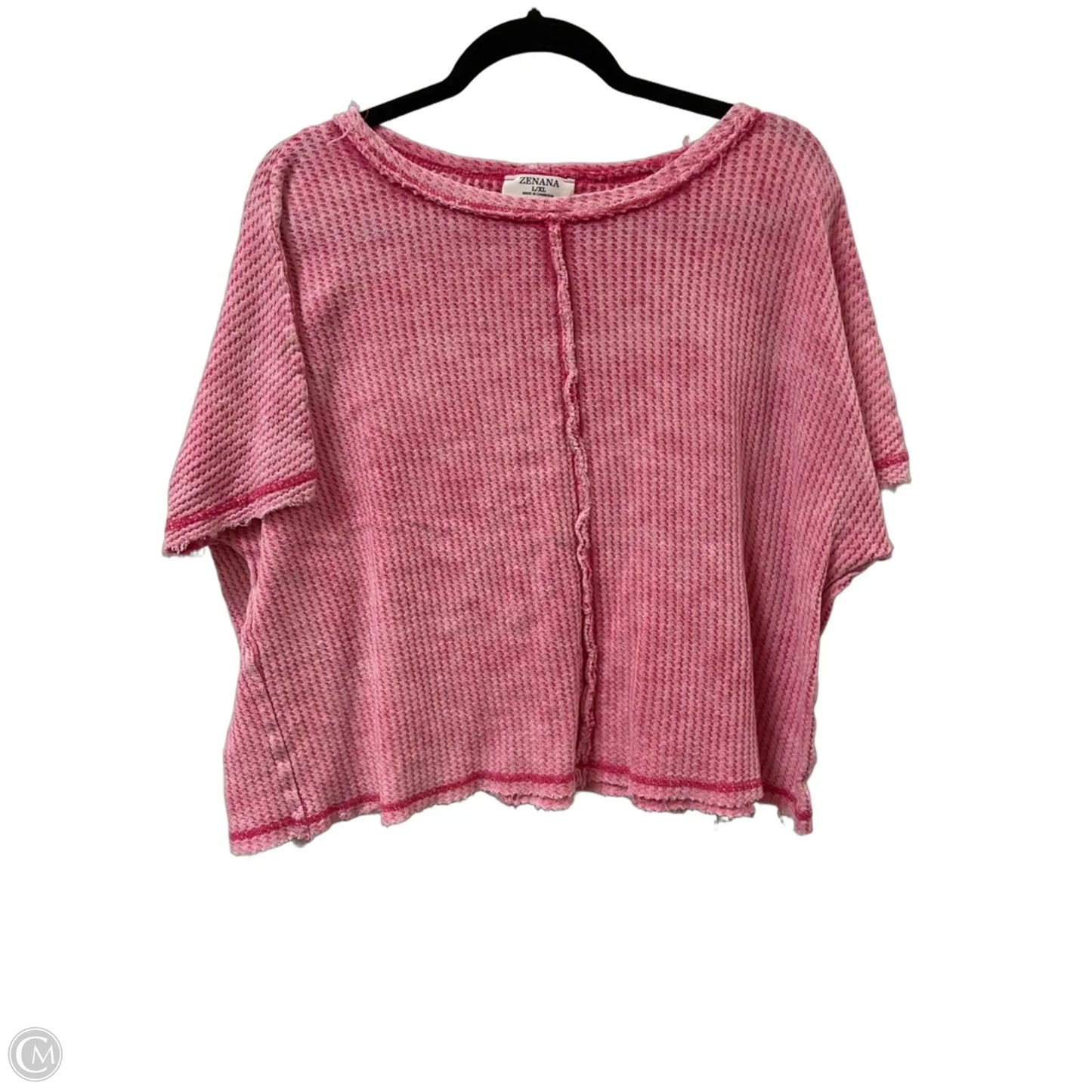 Top Short Sleeve By Zenana In Pink, Size: S