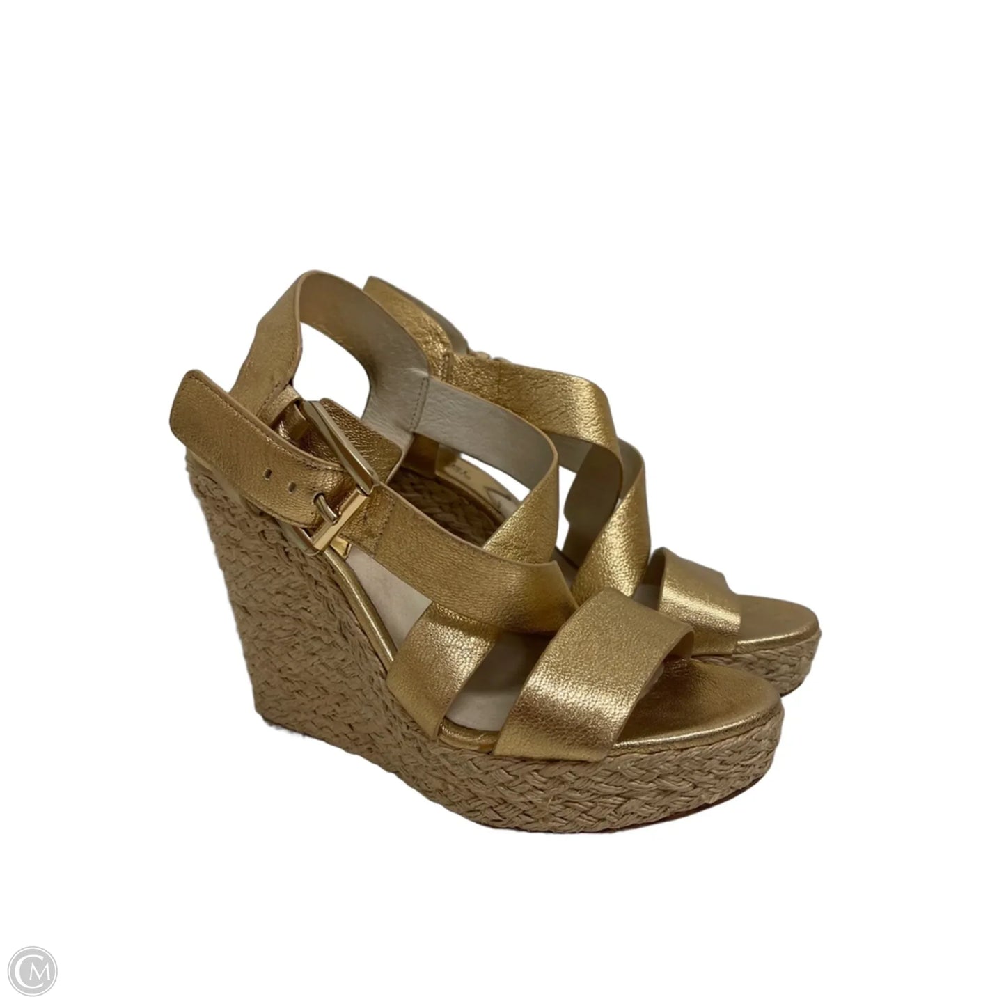 Sandals Heels Wedge By Michael By Michael Kors In Gold, Size: 7.5