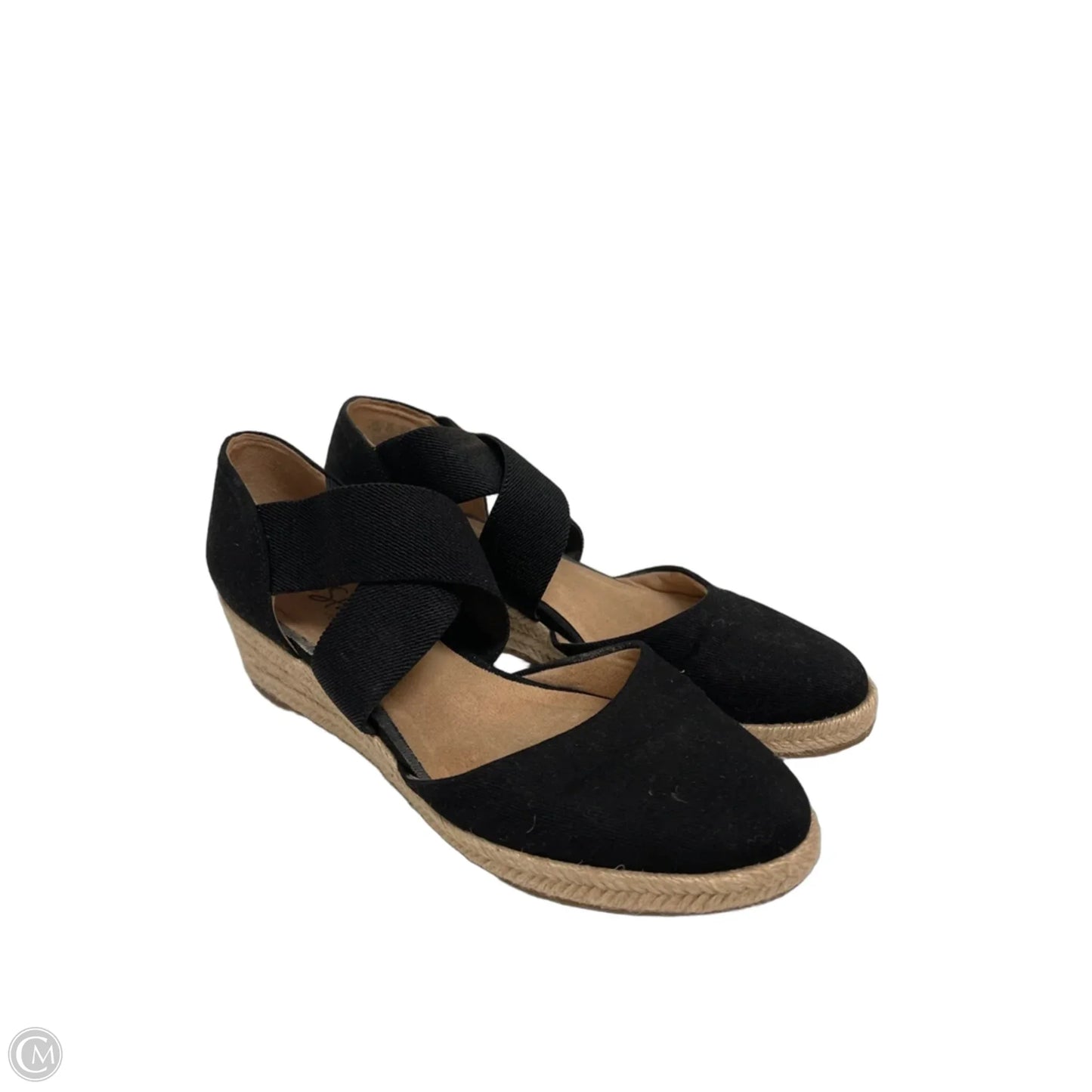 Sandals Heels Wedge By Life Stride In Black, Size: 7.5