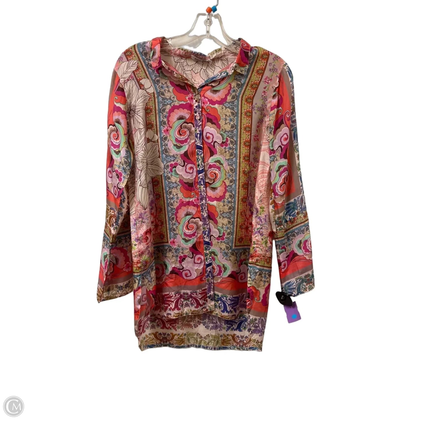 Blouse Designer By Johnny Was In Floral Print, Size: Xs