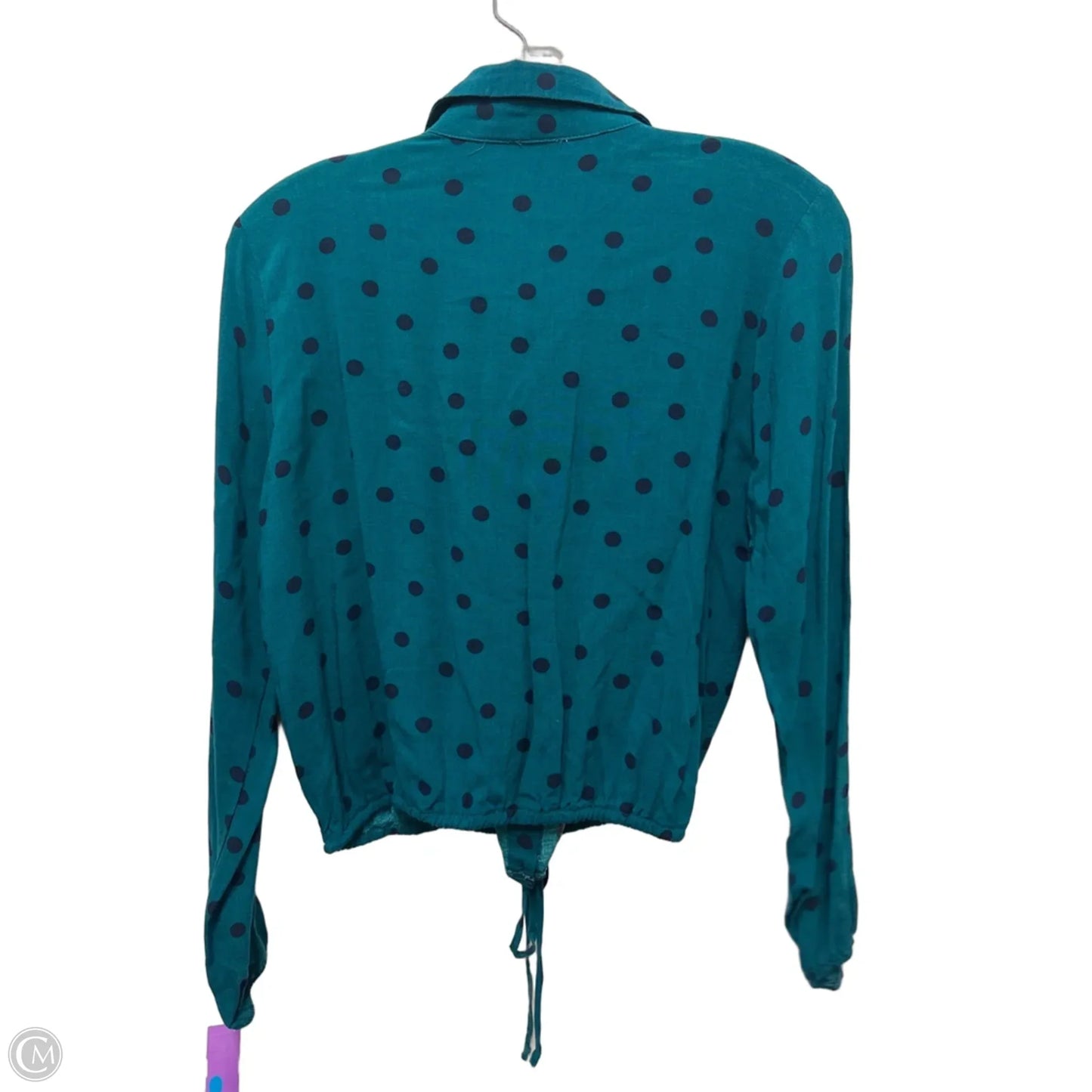 Blouse Long Sleeve By Lily White In Polkadot Pattern, Size: S