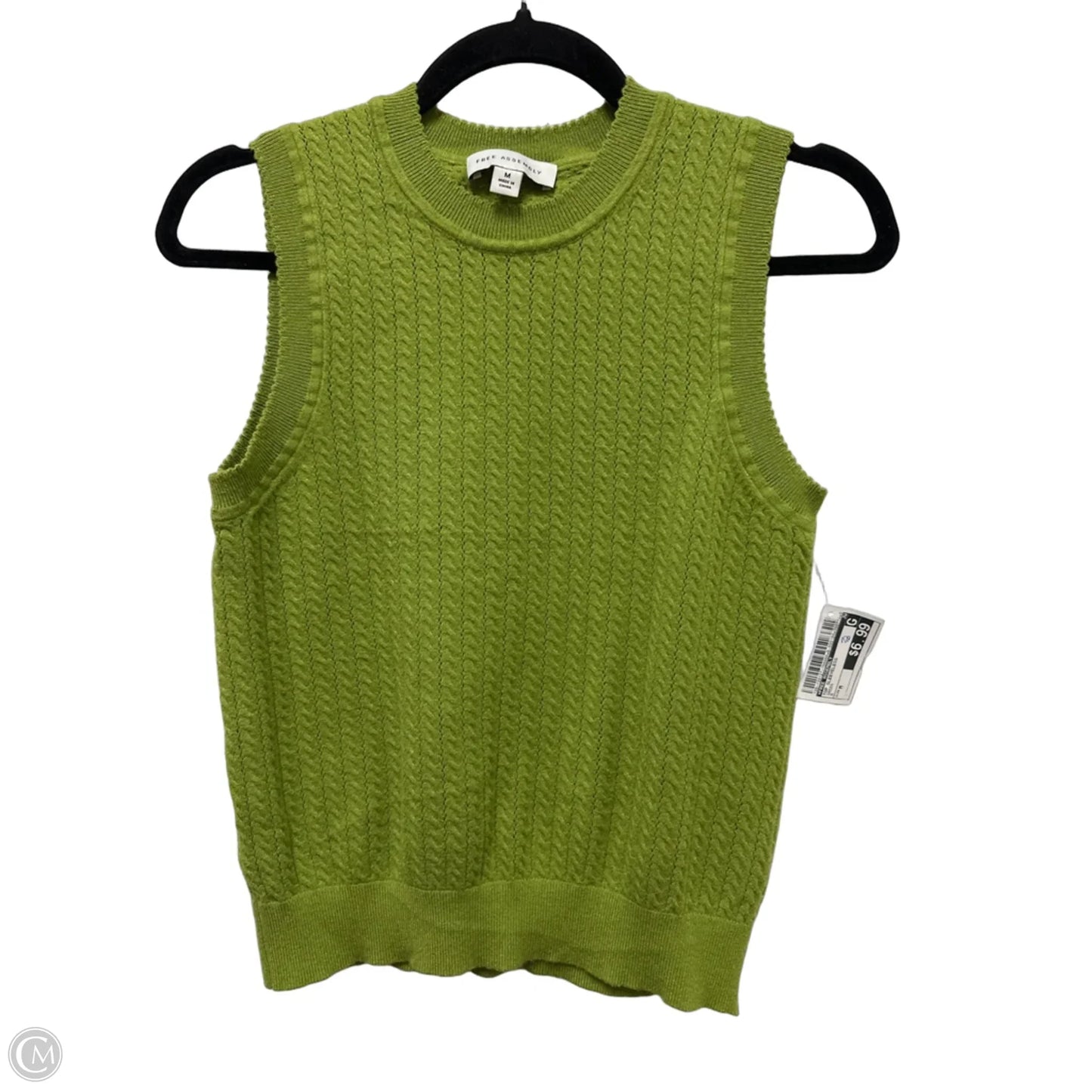 Top Sleeveless By Free Assembly In Green, Size: M