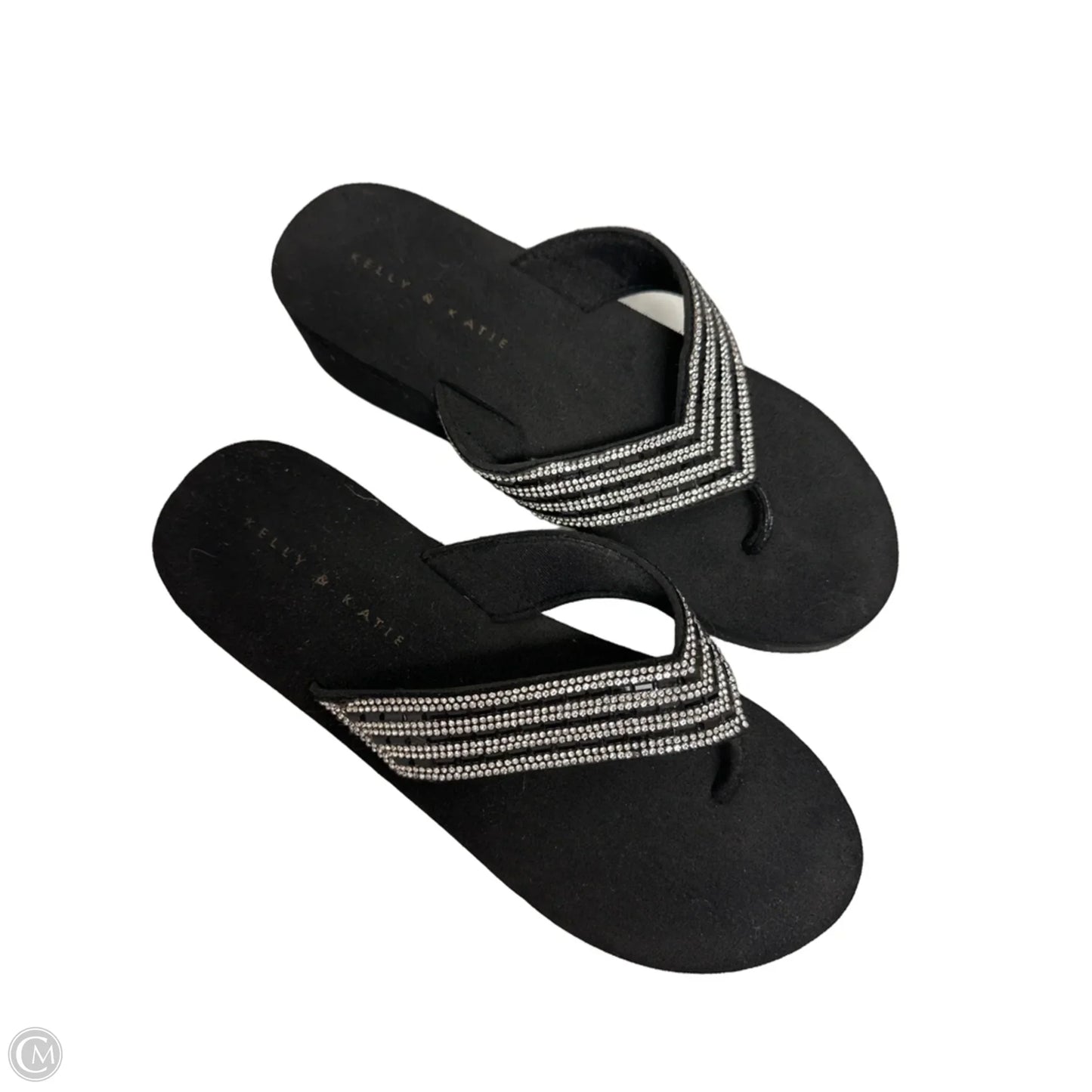 Sandals Heels Wedge By Kelly And Katie In Black, Size: 8