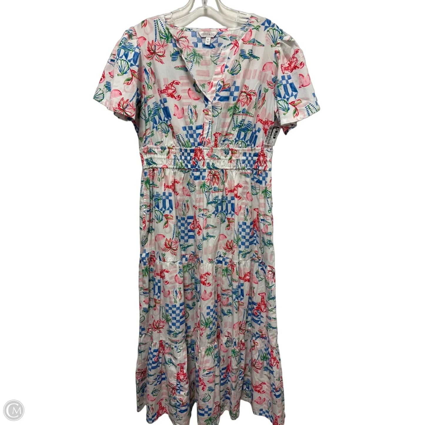 Dress Casual Maxi By Crown And Ivy In Blue & Pink, Size: Lp