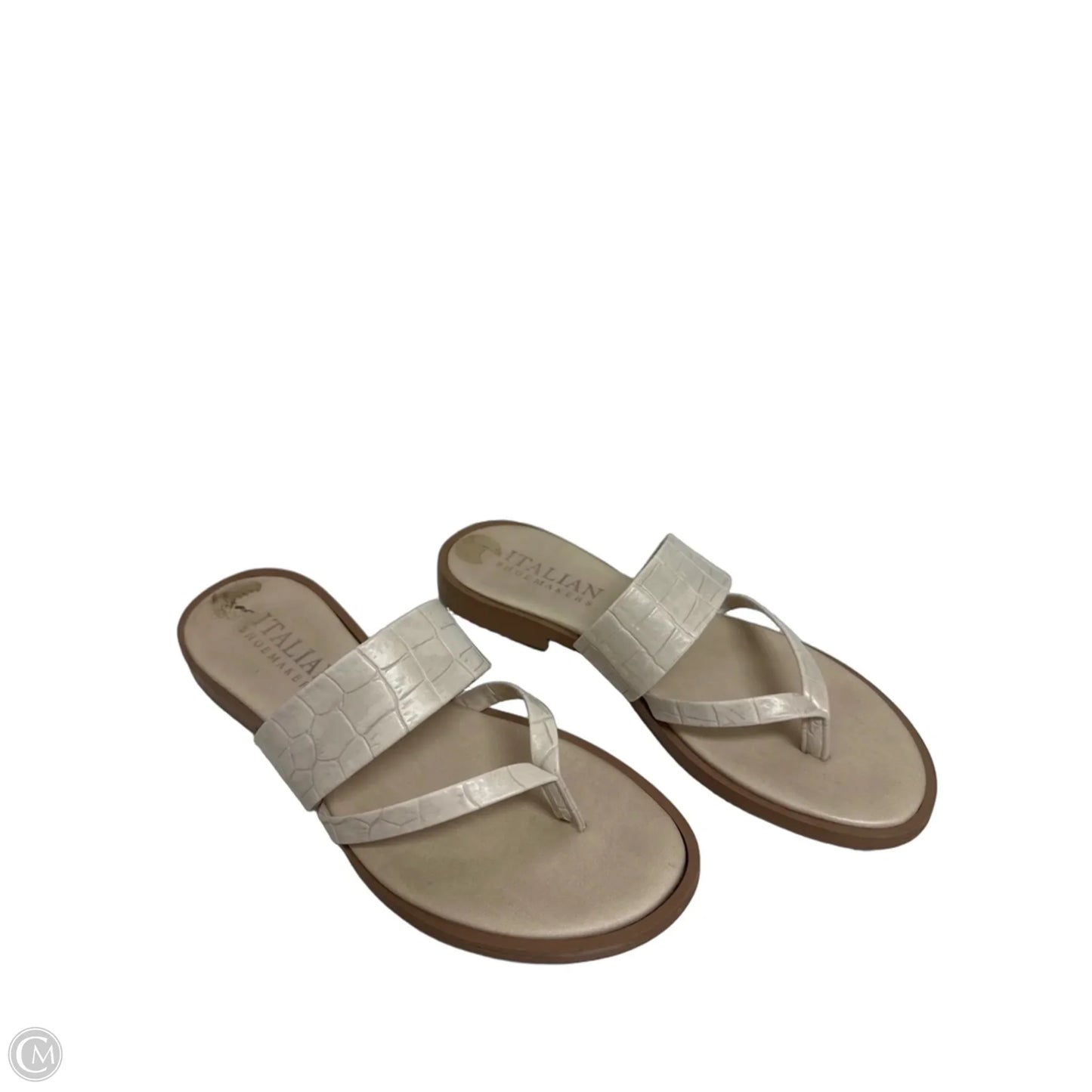 Sandals Flats By Italian Shoemakers In Cream, Size: 8.5