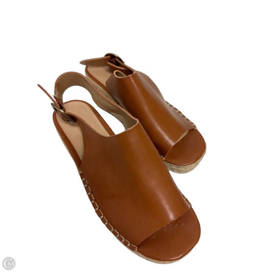 Sandals Heels Wedge By Universal Thread In Brown, Size: 5