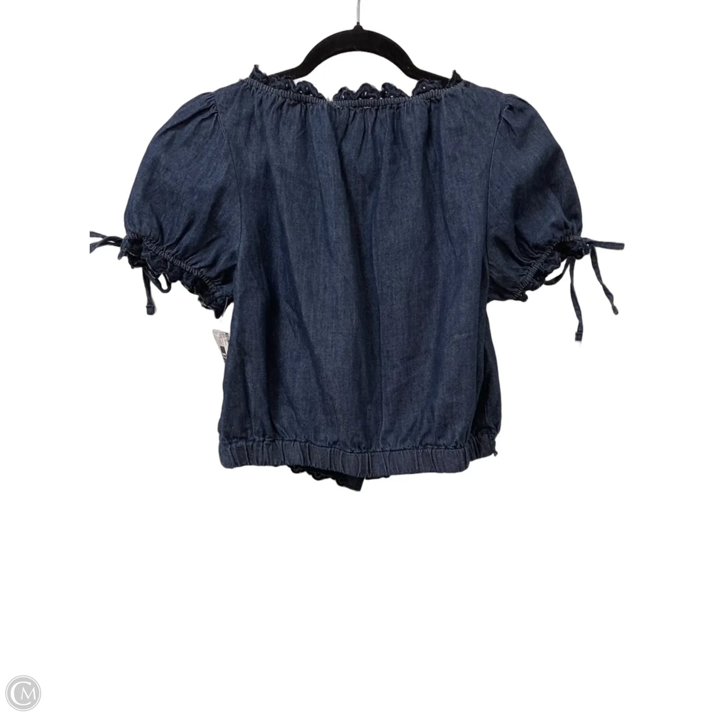 Top Short Sleeve By Free Assembly In Blue Denim, Size: S