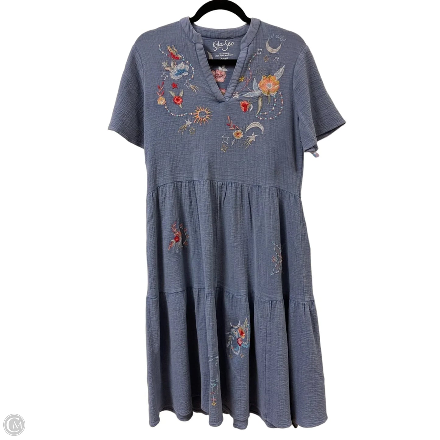 Dress Casual Midi By Cma In Blue, Size: S
