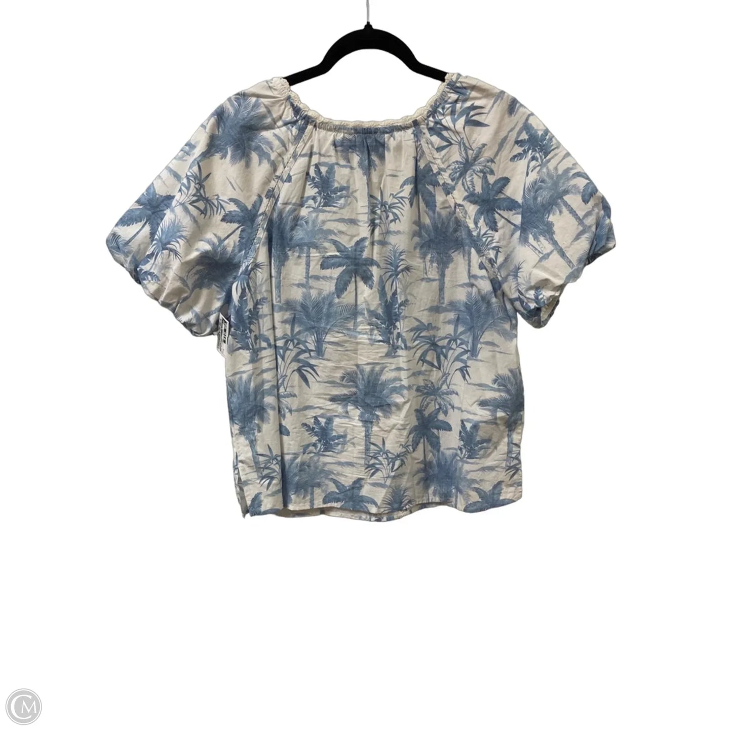 Top Short Sleeve By Tommy Bahama In Blue & White, Size: M