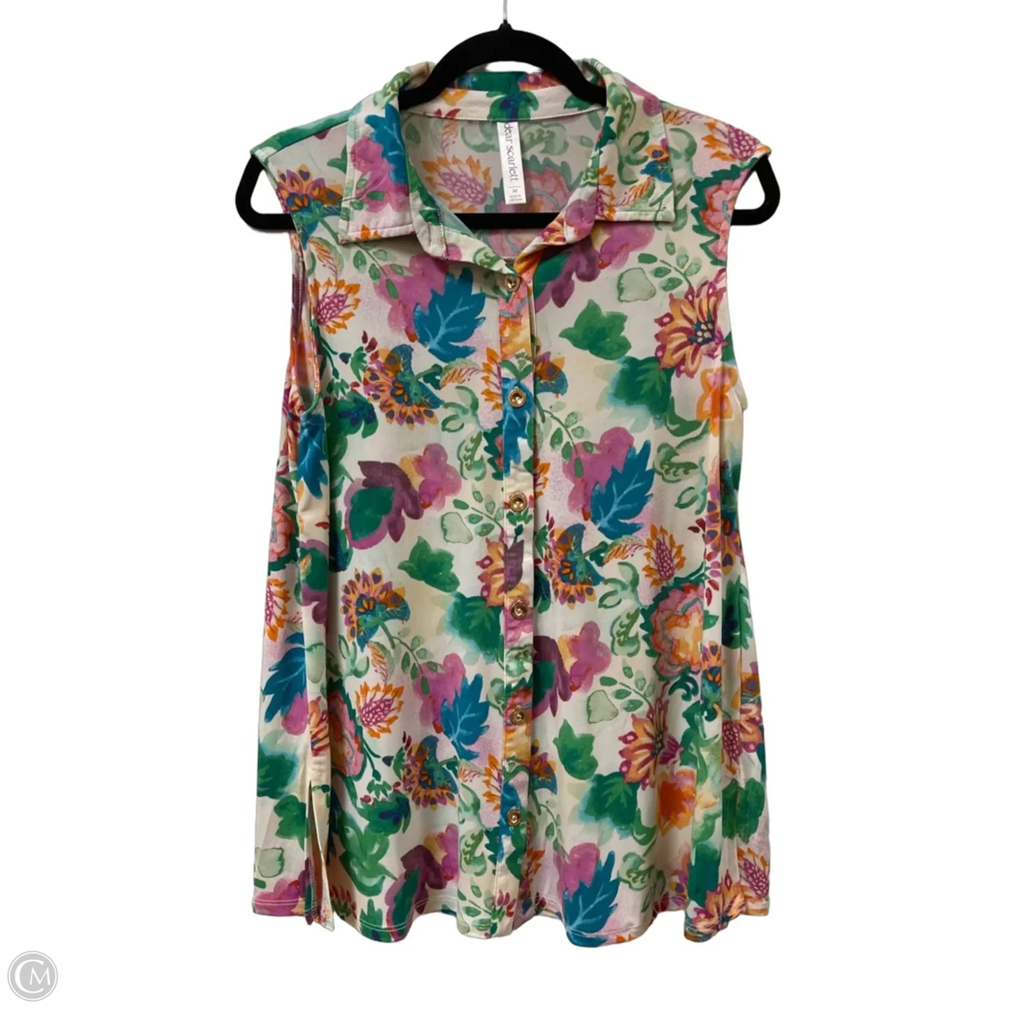 Top Sleeveless By Dear Scarlett In Floral Print, Size: M