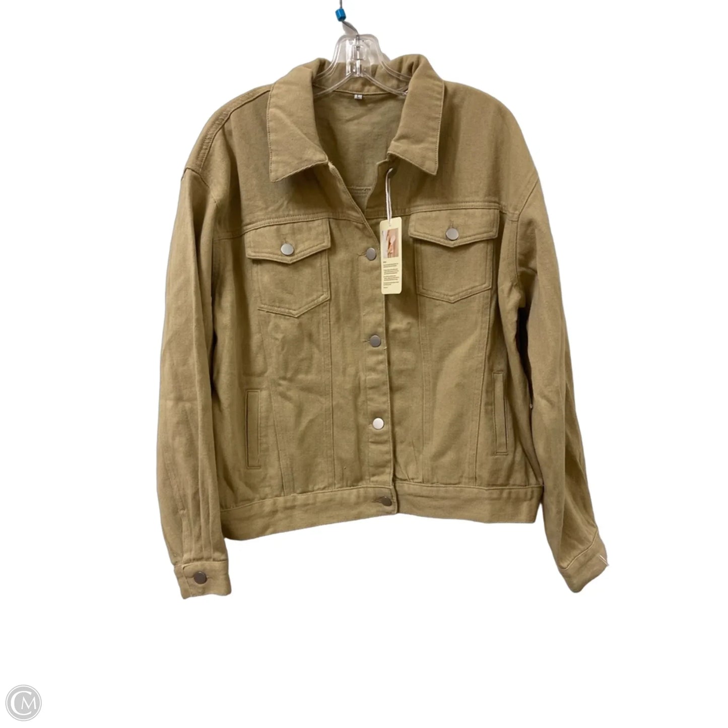 Jacket Denim By Clothes Mentor In Green, Size: L