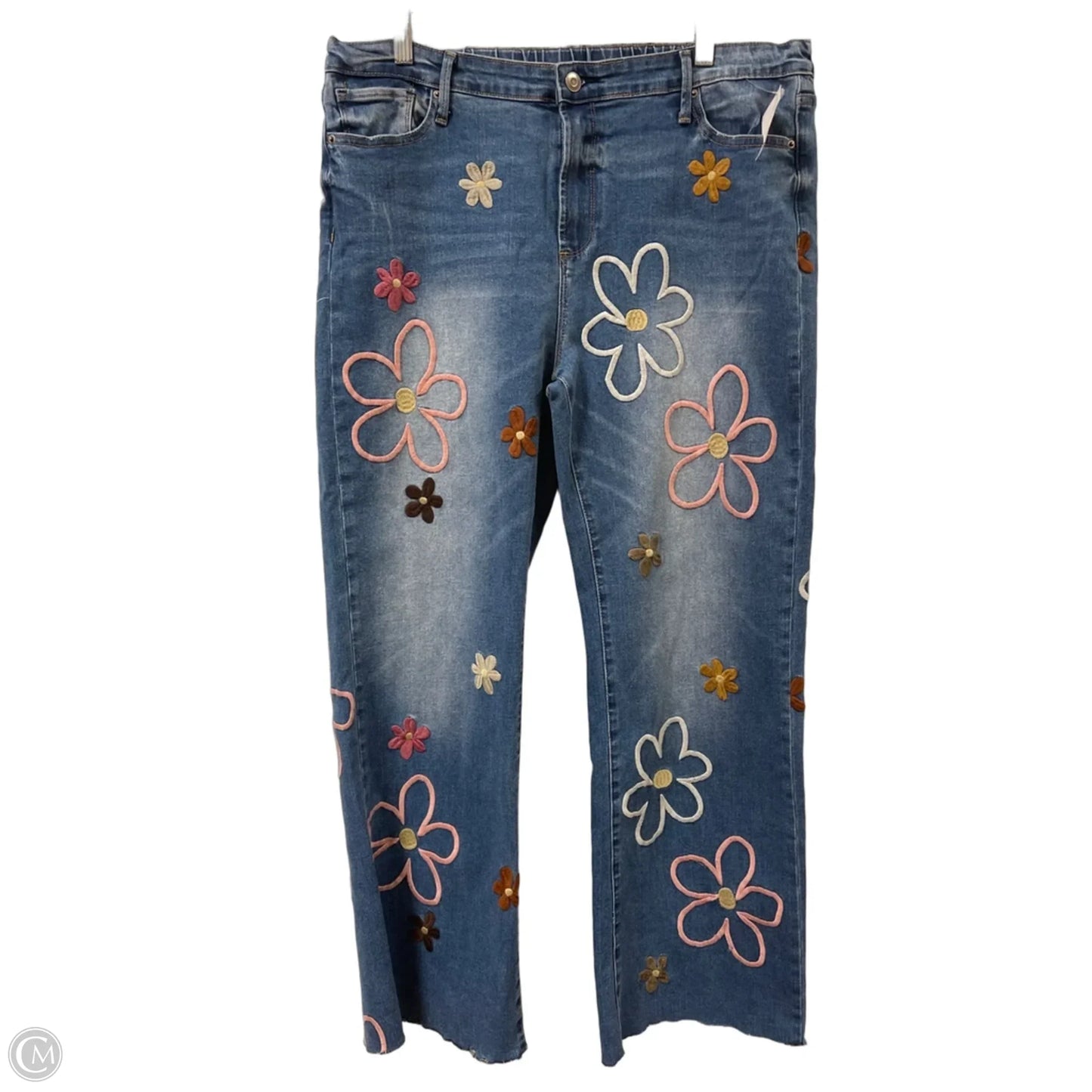 Jeans Flared By Oli & Hali In Blue Denim, Size: 14