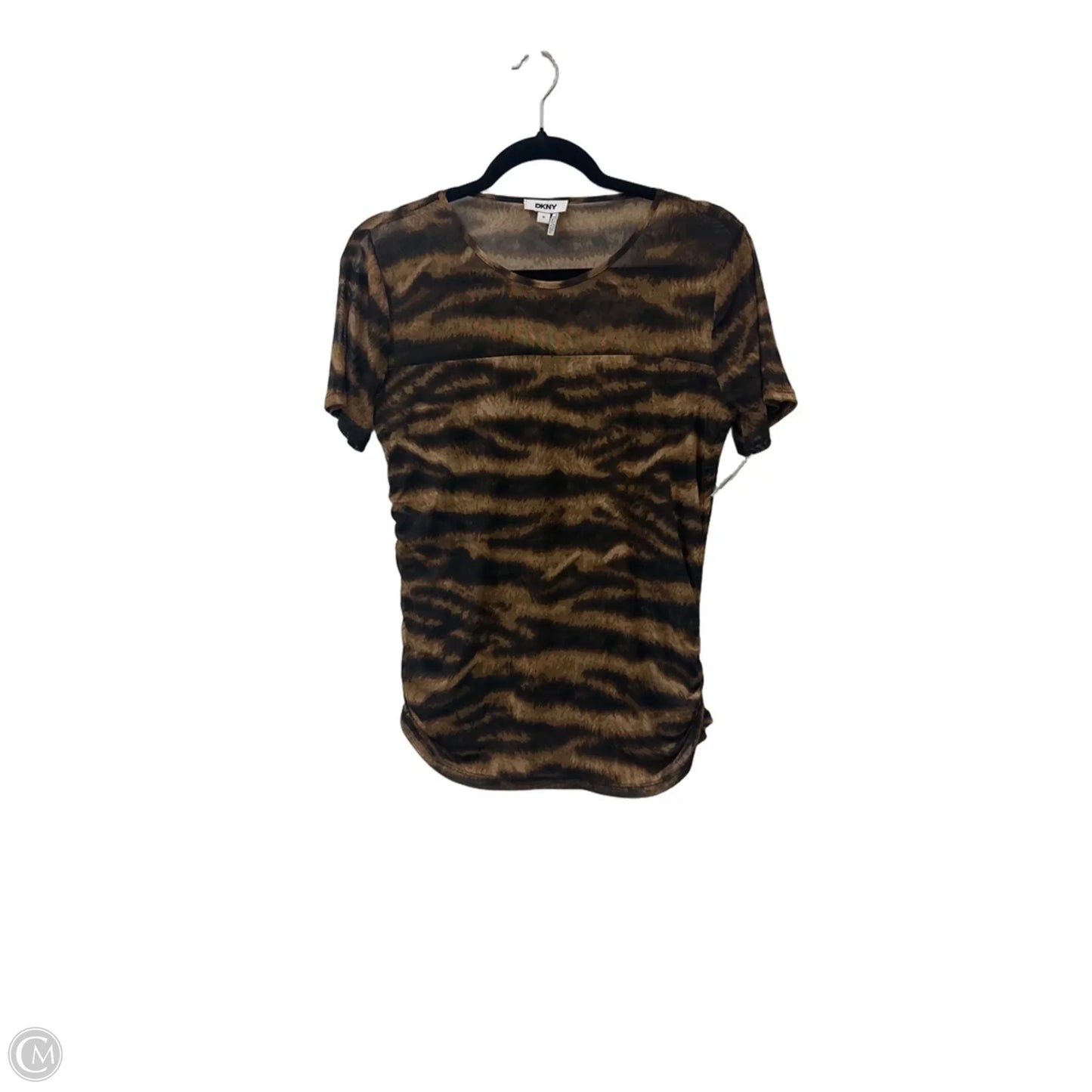 Top Short Sleeve By Dkny In Animal Print, Size: M