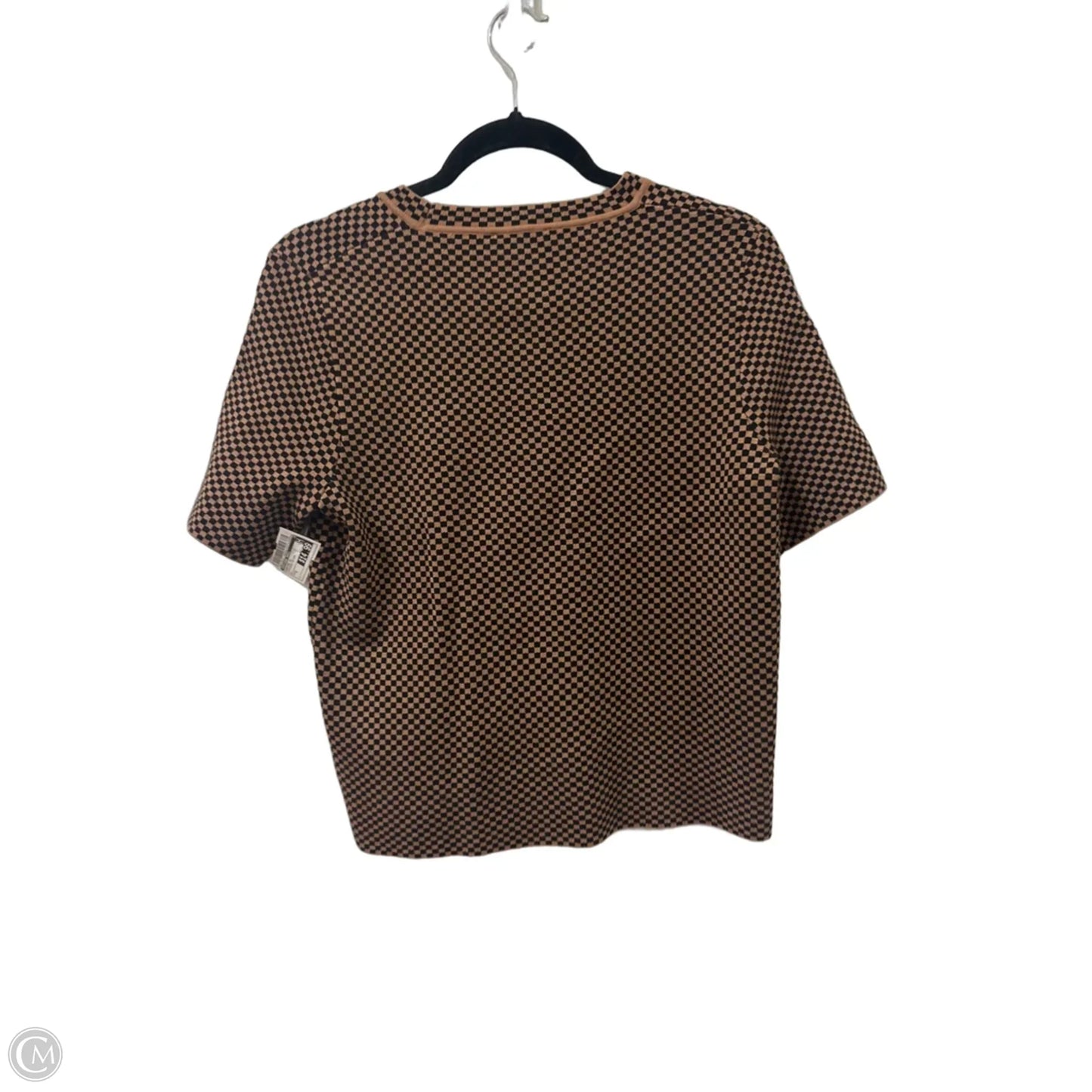 Sweater Short Sleeve By Adrianna Papell In Checkered Pattern, Size: S