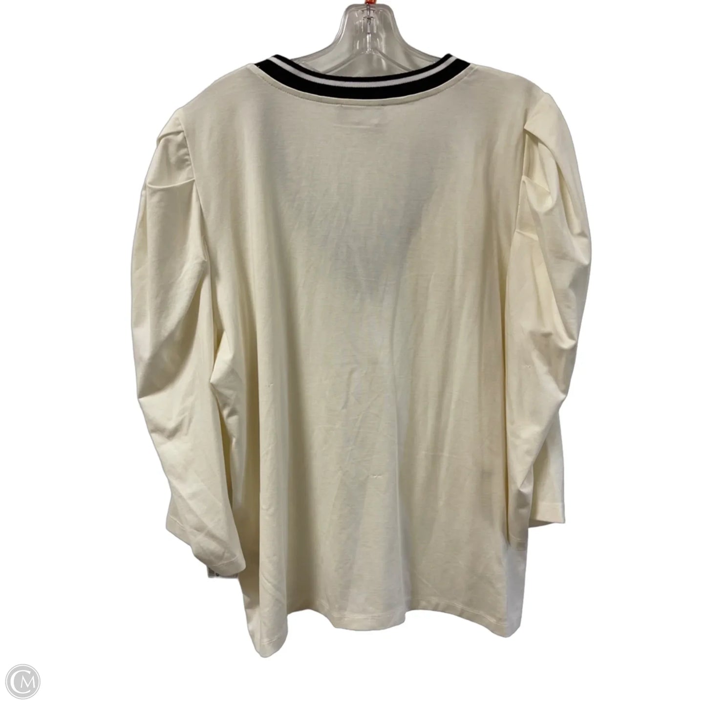 Top Long Sleeve Designer By Karl Lagerfeld In Cream, Size: Xl