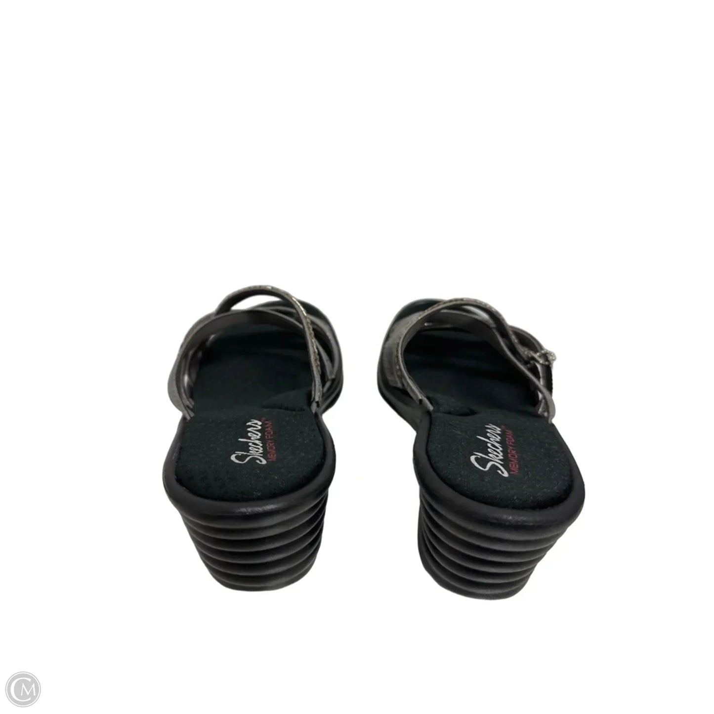 Sandals Heels Wedge By Skechers In Silver, Size: 8