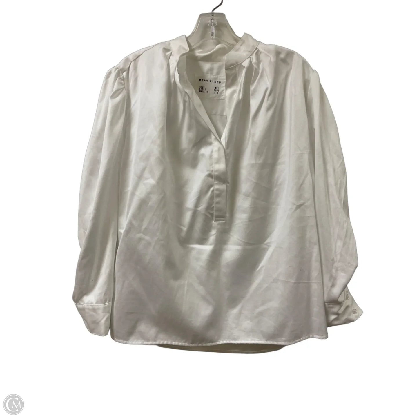 Top Long Sleeve By Clothes Mentor In White, Size: M