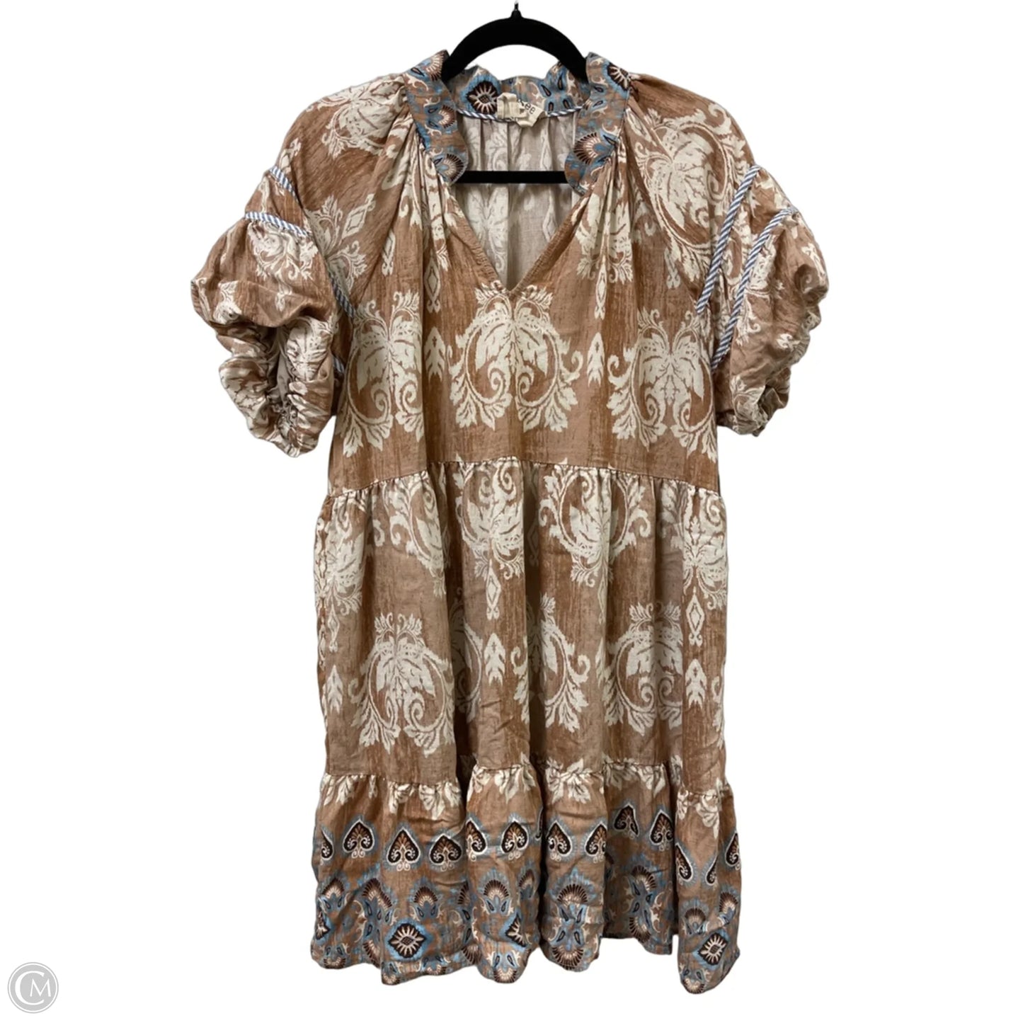 Dress Casual Short By Umgee In Brown & Cream, Size: S