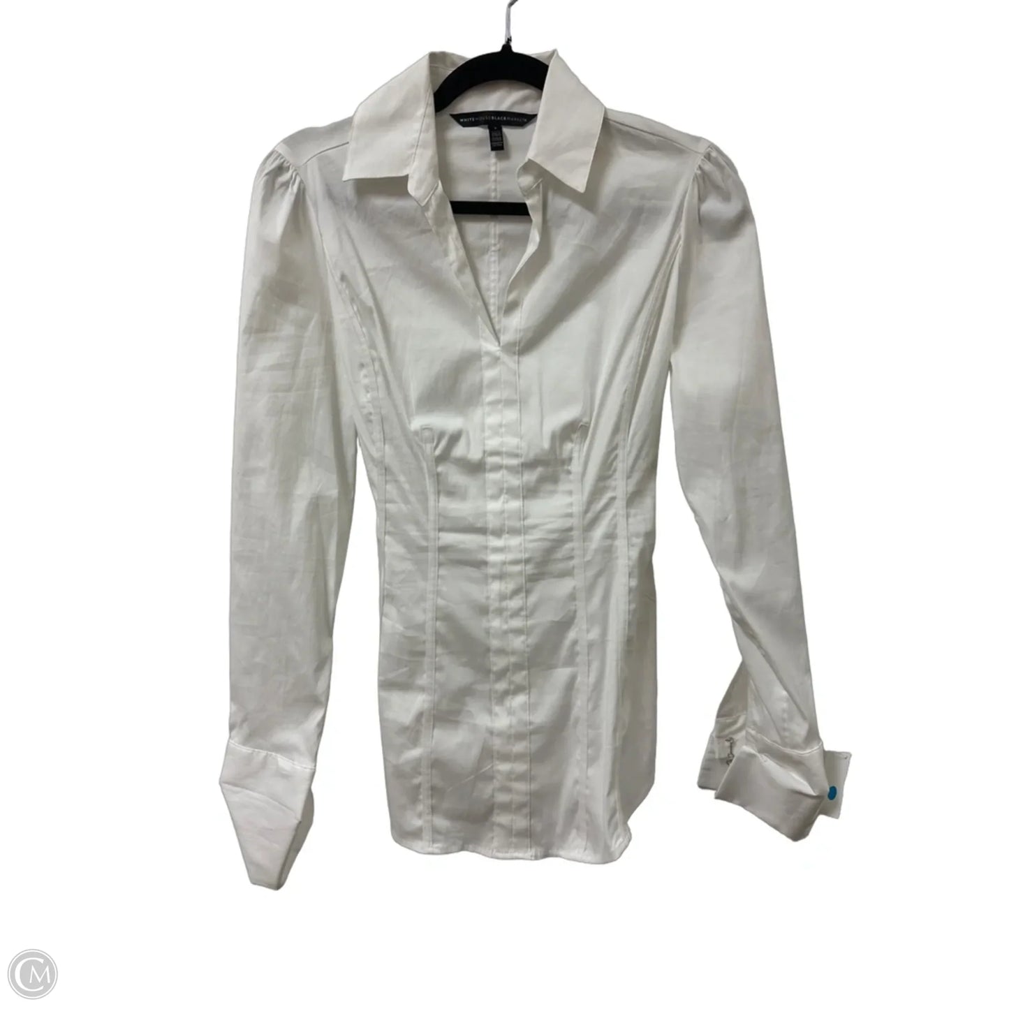 Blouse Long Sleeve By White House Black Market In White, Size: Xs