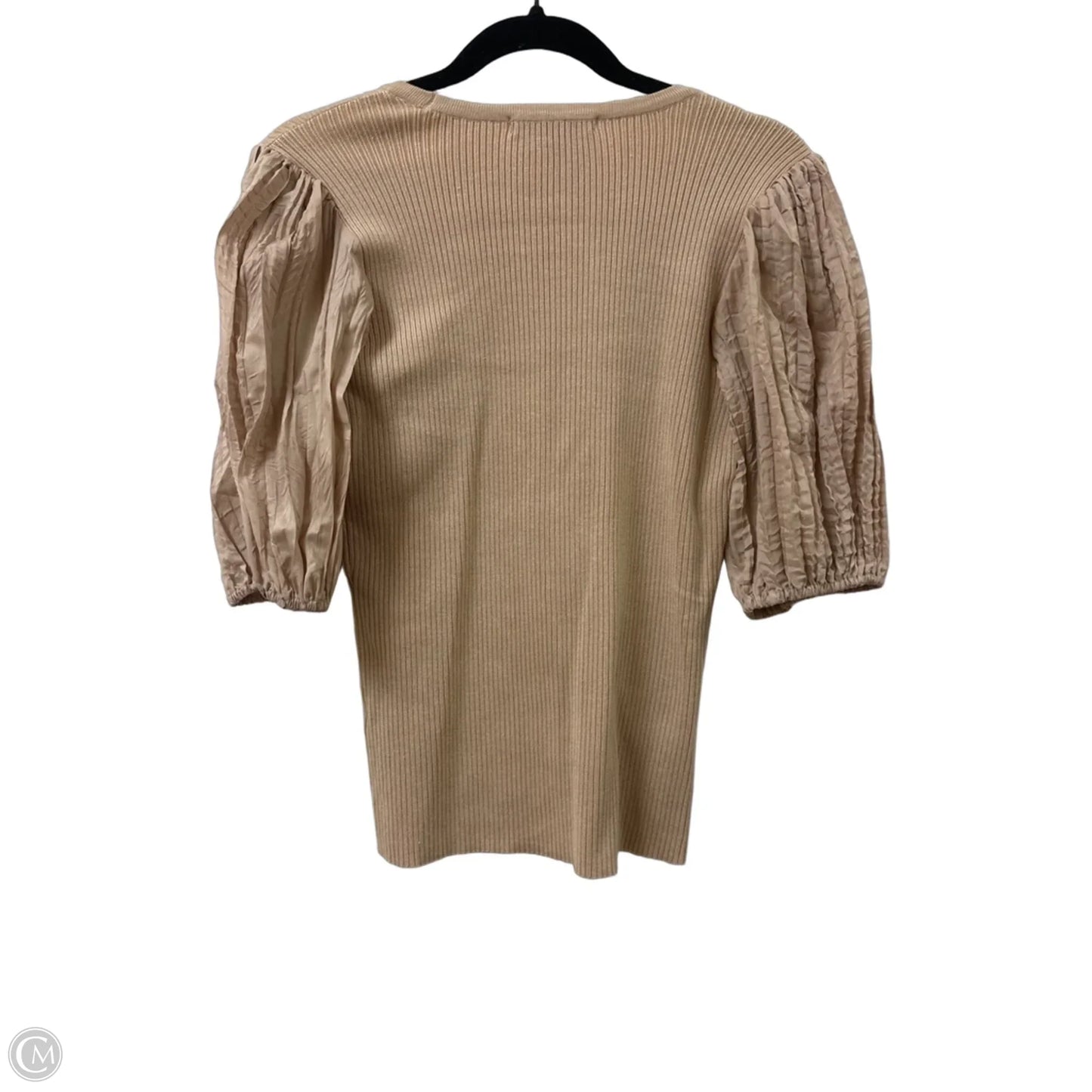 Top Short Sleeve By A Love Story In Tan, Size: M