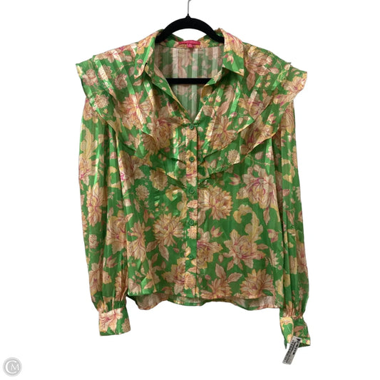 Blouse Long Sleeve By Flying Tomato In Floral Print, Size: M
