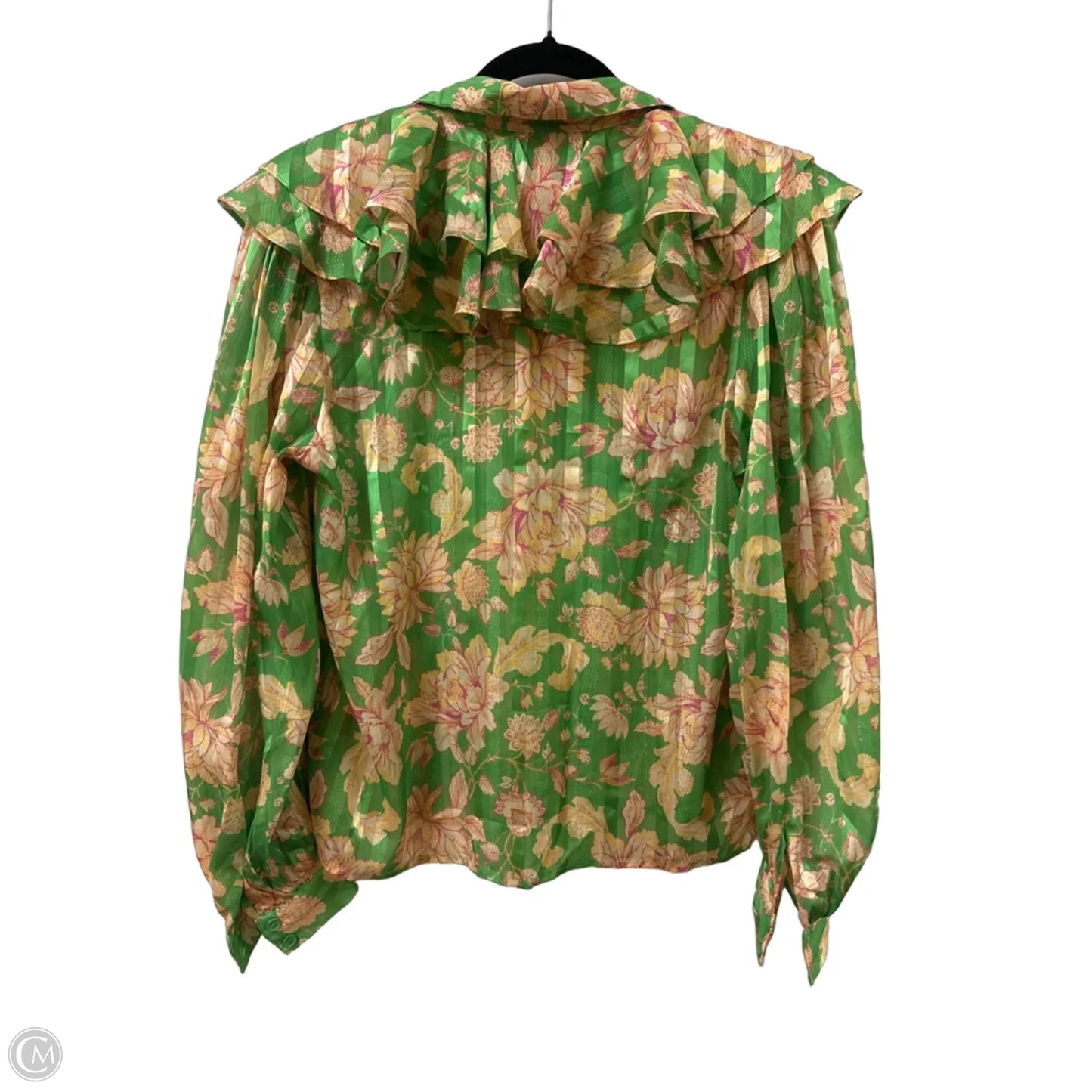 Blouse Long Sleeve By Flying Tomato In Floral Print, Size: M