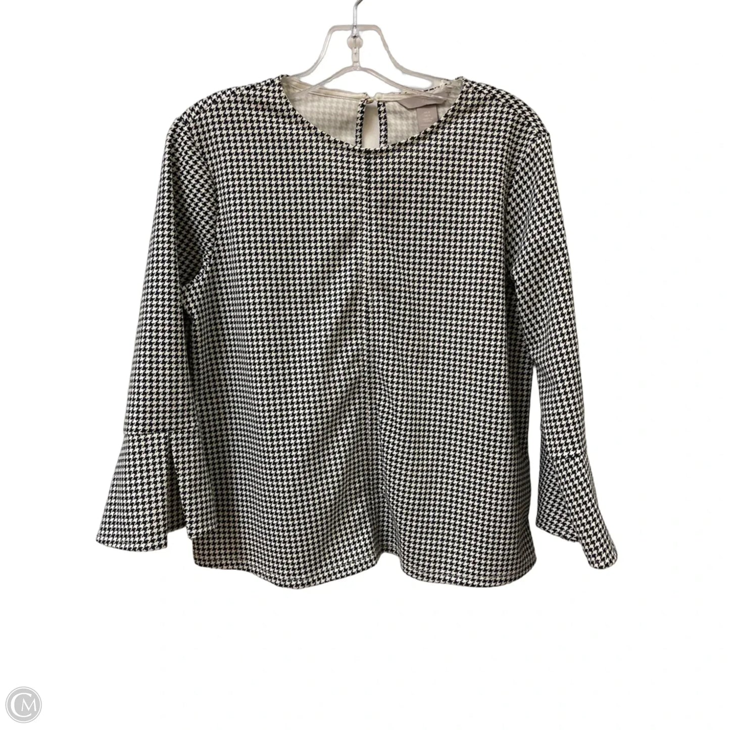 Top Long Sleeve By H&m In Black & White, Size: M
