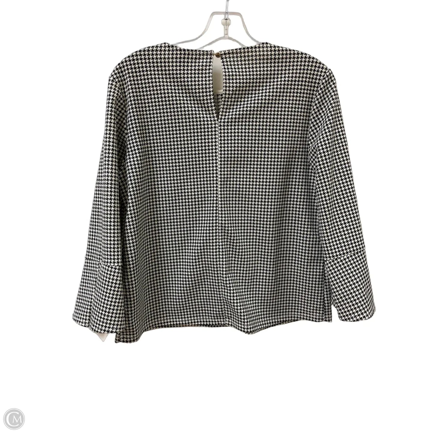 Top Long Sleeve By H&m In Black & White, Size: M