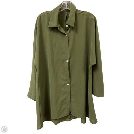 Tunic Long Sleeve By Clothes Mentor In Green, Size: M