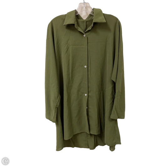Tunic Long Sleeve By Clothes Mentor In Green, Size: M