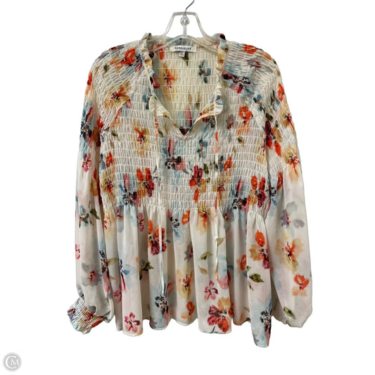Top Long Sleeve By Rose And Olive In Floral Print, Size: L