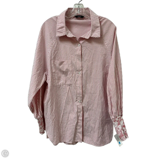 Blouse Long Sleeve By Dokotoo In Striped Pattern, Size: L